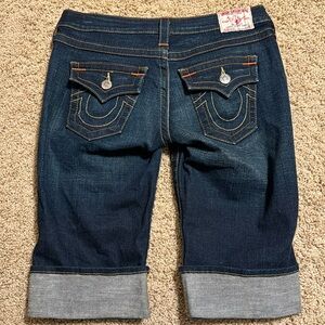 🔥Like New True Religion Sophie Darker Denim Capris
